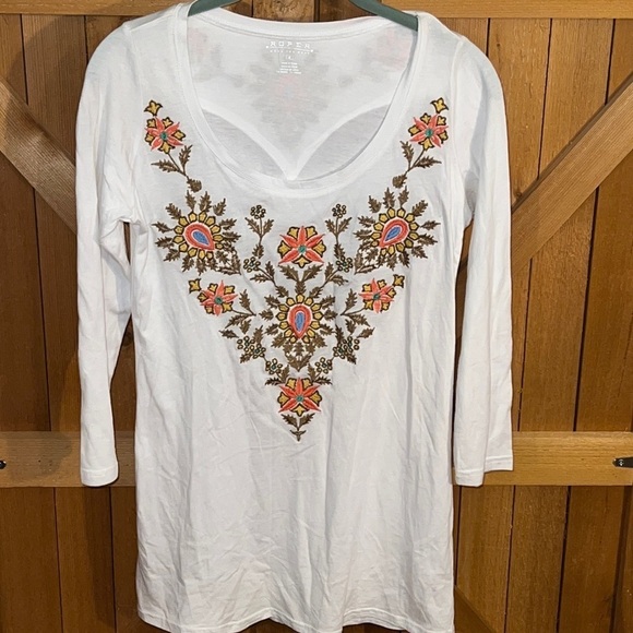 Roper White Embroidered Blouse Small - Picture 1 of 7